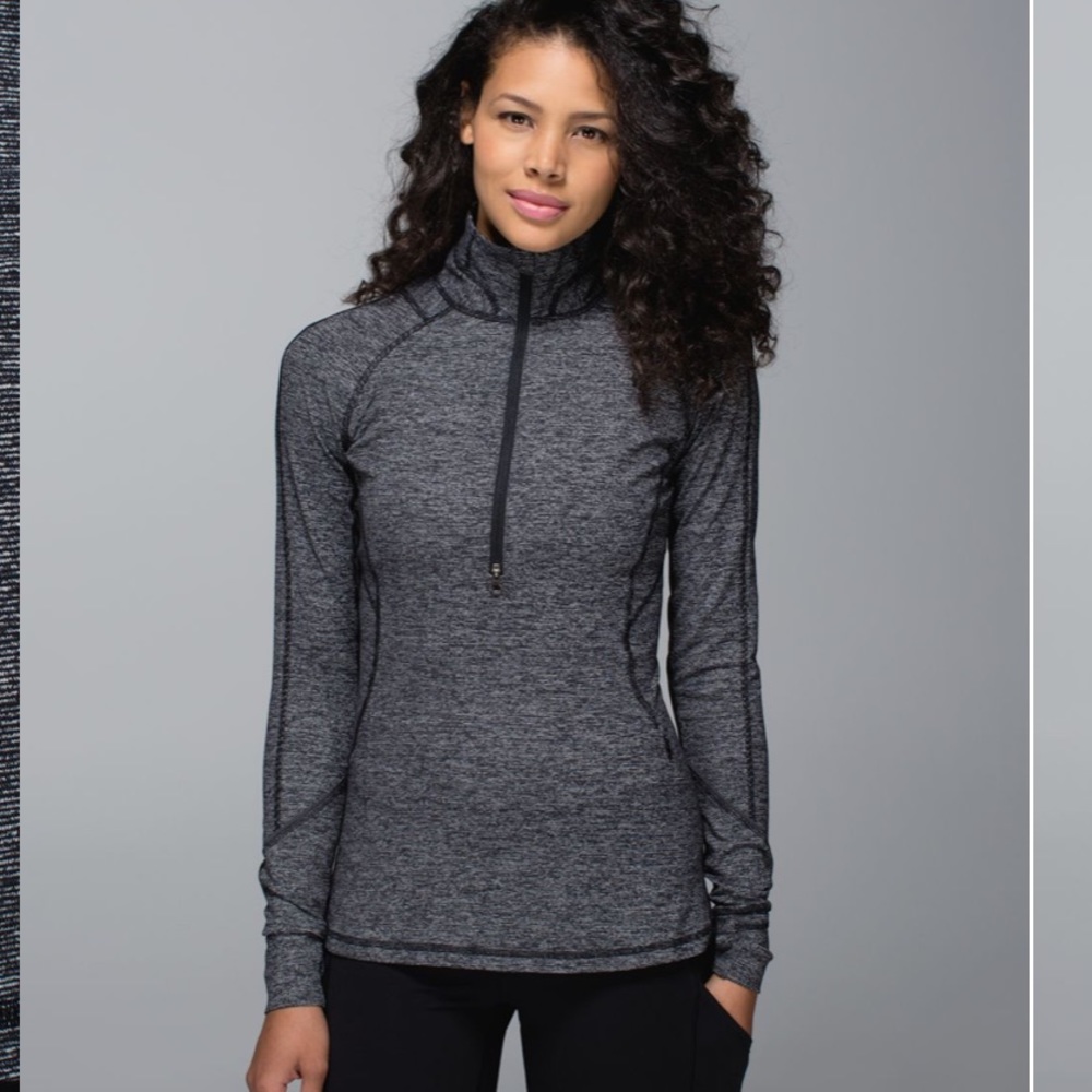 Lululemon 1/2 Half Zip Long Sleeve Pullover Jacket Medium Navy Blue Gray, sz 10